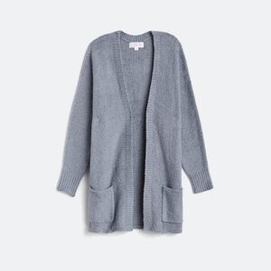 Cozy Gray Kids' Open Front Cardigan